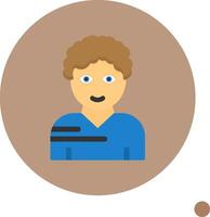 User Flat Long Shadow Style Icon vector