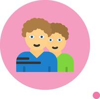 Team Flat Long Shadow Style Icon vector