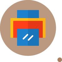 Print Flat Long Shadow Style Icon vector