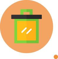 Recycle Bin Flat Long Shadow Style Icon vector