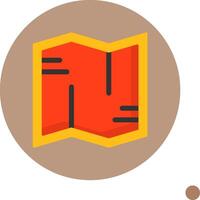 Map Flat Long Shadow Style Icon vector