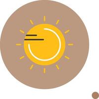 Sun Flat Long Shadow Style Icon vector