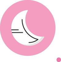 Moon Flat Long Shadow Style Icon vector