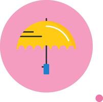Umbrella Flat Long Shadow Style Icon vector