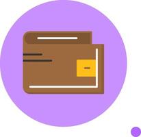 Wallet Flat Long Shadow Style Icon vector