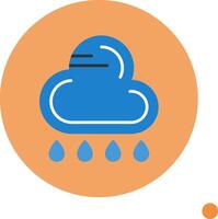 Rain Flat Long Shadow Style Icon vector