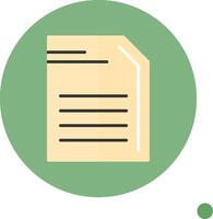 Document Flat Long Shadow Style Icon vector