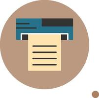 Print Flat Long Shadow Style Icon vector