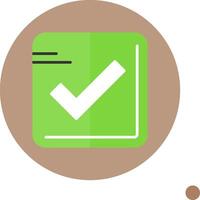 Checkmark Flat Long Shadow Style Icon vector