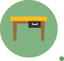 Table Flat Long Shadow Style Icon vector