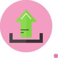 Upload Flat Long Shadow Style Icon vector