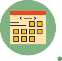 Calendar Flat Long Shadow Style Icon vector