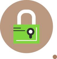 Lock Flat Long Shadow Style Icon vector