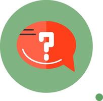Help Flat Long Shadow Style Icon vector
