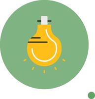 Lightbulb Flat Long Shadow Style Icon vector