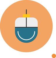 Mouse Flat Long Shadow Style Icon vector