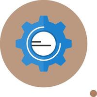 Settings Flat Long Shadow Style Icon vector