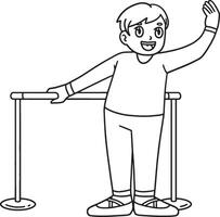 Ballet Danseur Practicing with Ballet Bar Isolated vector