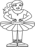 Ballerina in the First Position Isolated Coloring vector