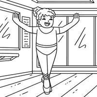 Ballerina in Releve Position Coloring Page vector