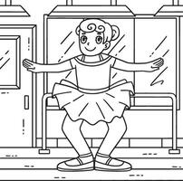Ballerina in a Plie Coloring Page for Kids vector