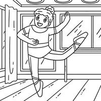 Ballerina doing an Attitude Coloring Page for Kids vector