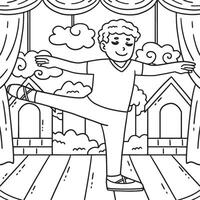 Ballet Danseur in an Arabesque Position Coloring vector