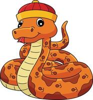 Year of the Snake Cartoon Colored Clipart vector