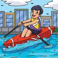 Rowing Oarsman in the Catch Position Colored vector