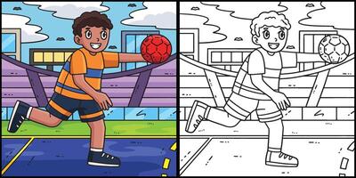 Handball Player Running with the Ball Illustration vector