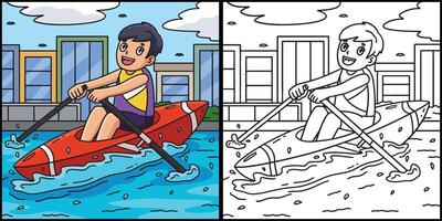 Rowing Oarsman in the Catch Position Illustration vector