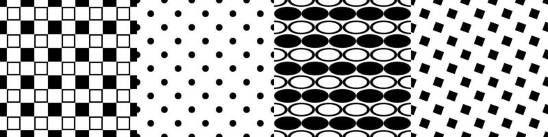 Monochrome geometrical pattern design collection vector