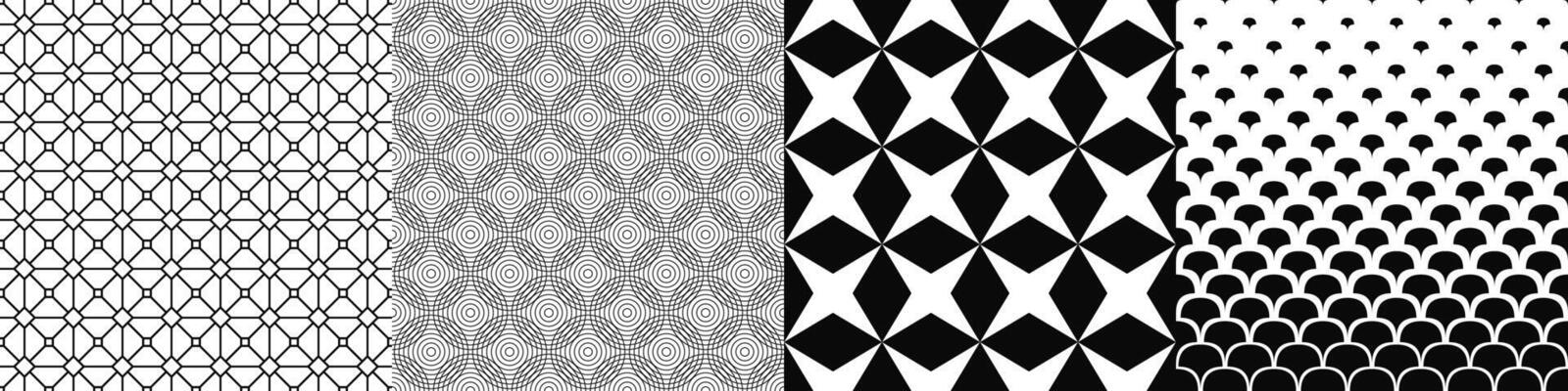 Black and white abstract pattern collection