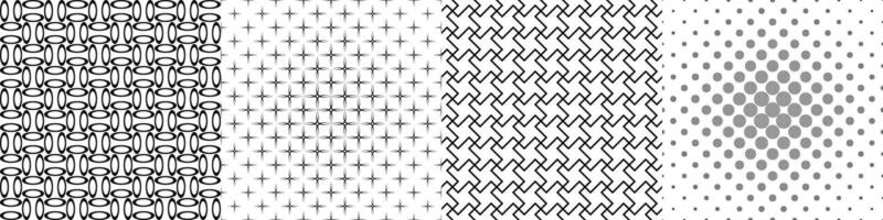 Black and white geometric pattern collection vector