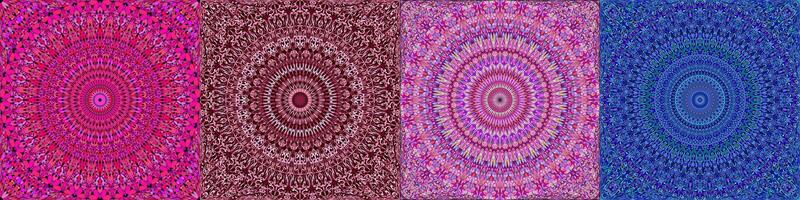 Seamless color geometrical mandala pattern set vector