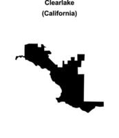 Clearlake, California blank outline map vector