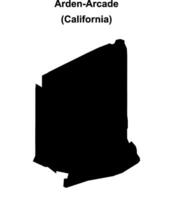 Arden-Arcade, California blank outline map vector