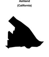 Ashland, California blank outline map vector