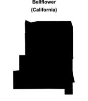 Bellflower, California blank outline map vector