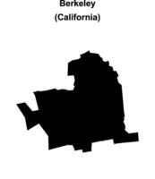 Berkeley, California blank outline map vector