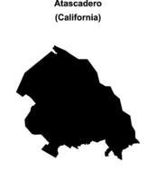 Atascadero, California blank outline map vector