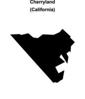 Cherryland, California blank outline map vector