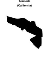 Alameda, California blank outline map vector