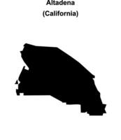 Altadena, California blank outline map vector