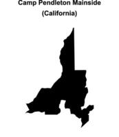 Camp Pendleton Mainside, California blank outline map vector