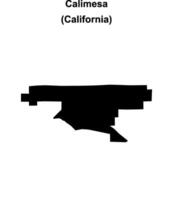Calimesa, California blank outline map vector