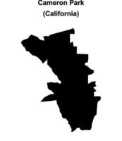 Cameron Park, California blank outline map vector