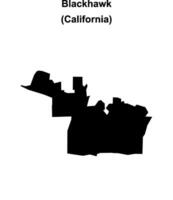 Blackhawk, California blank outline map vector