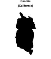 Castaic, California blank outline map vector