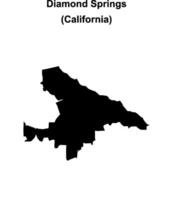 Diamond Springs, California blank outline map vector